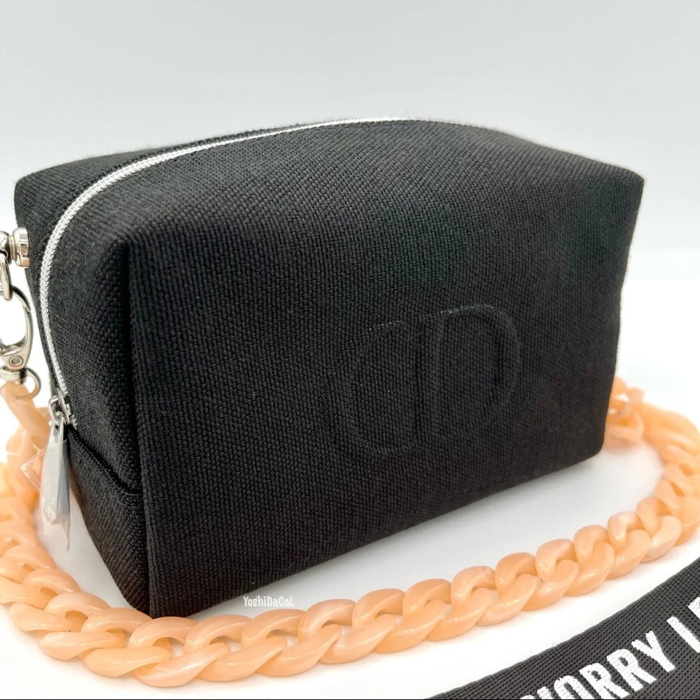 🆕 Dior Cosmetic Case to Crossbody Bag Purse, Black w/CD Logo, Beauty Line, New - Picture 2 of 13